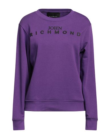John Richmond Woman Sweatshirt Purple Size M Cotton, Polyester