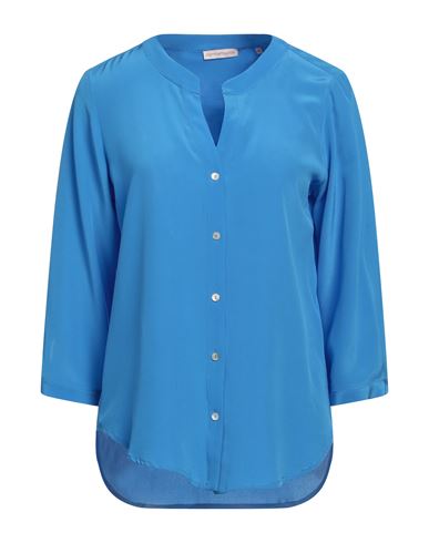 Camicettasnob Woman Shirt Azure Size 12 Silk In Blue