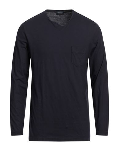 Drumohr Man T-shirt Dark Purple Size M Cotton, Cashmere
