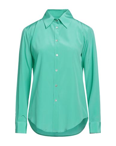 Camicettasnob Woman Shirt Light Green Size 6 Silk, Elastane
