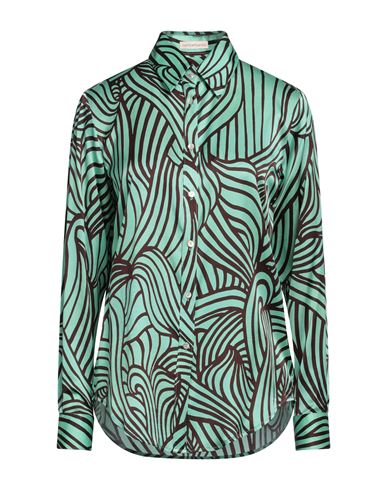 Camicettasnob Woman Shirt Light Green Size 12 Viscose, Silk, Elastane