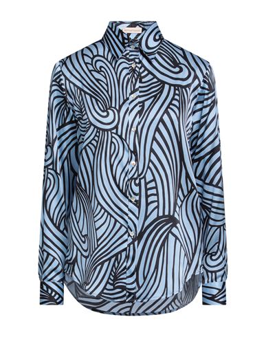 Camicettasnob Woman Shirt Pastel Blue Size 10 Viscose, Silk, Elastane