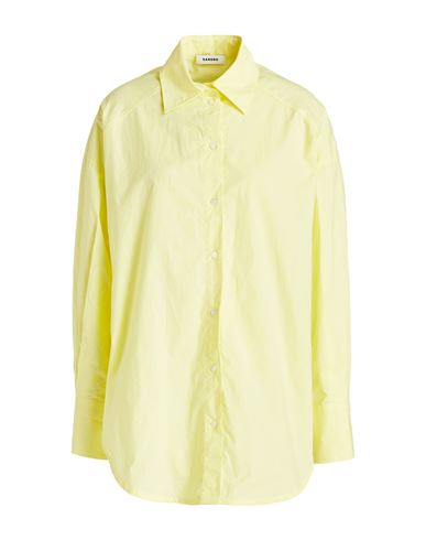 Shop Sandro Woman Shirt Yellow Size 3 Cotton