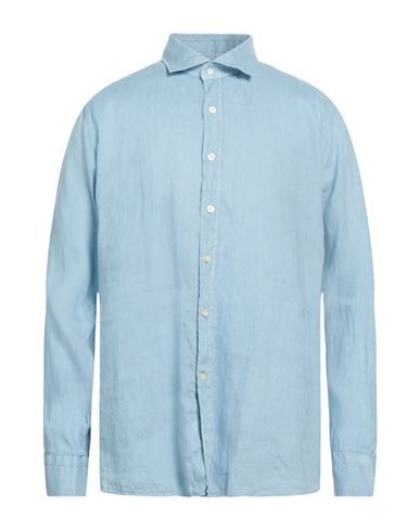 Martin Caldwell Man Shirt Light Blue Size 17 ½ Linen