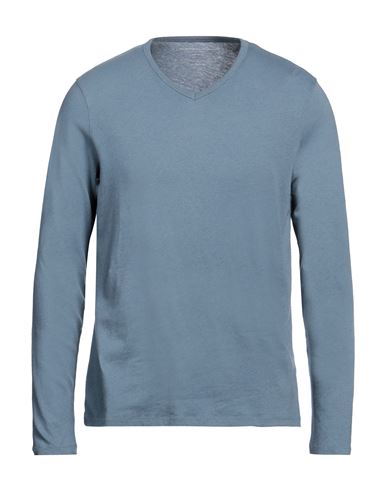 Majestic Filatures Man T-shirt Slate Blue Size M Cotton, Cashmere In Gray