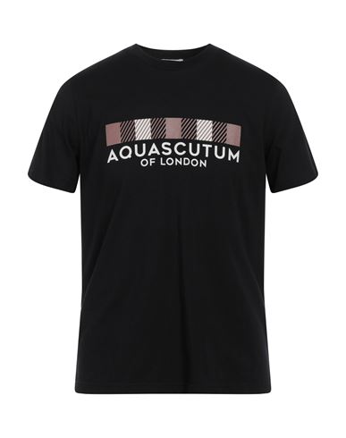 Aquascutum Man T-shirt Black Size Xl Cotton