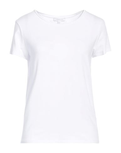 Shop Patrizia Pepe Woman T-shirt White Size 2 Viscose, Elastane, Glass