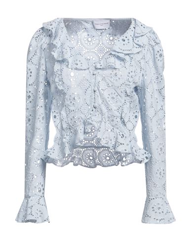 Isabelle Blanche Paris Woman Shirt Sky Blue Size S Cotton