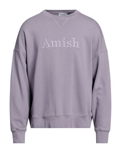 Amish Man Sweatshirt Light Purple Size L Cotton