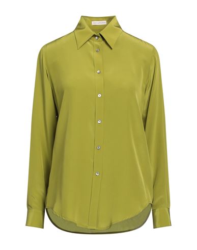 Camicettasnob Woman Shirt Military Green Size 14 Silk