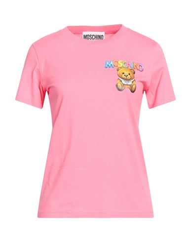 Moschino Woman T-shirt Fuchsia Size 4 Organic Cotton In Pink