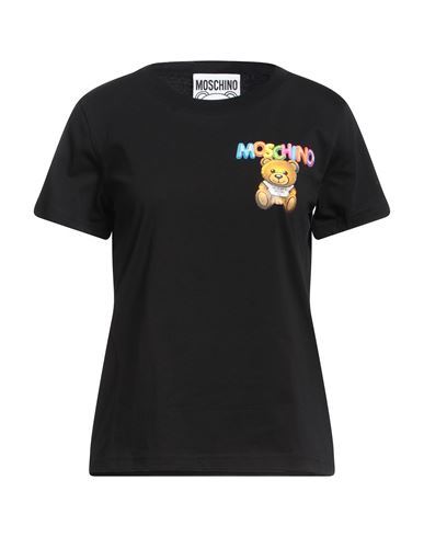 Moschino Woman T-shirt Black Size 10 Organic Cotton