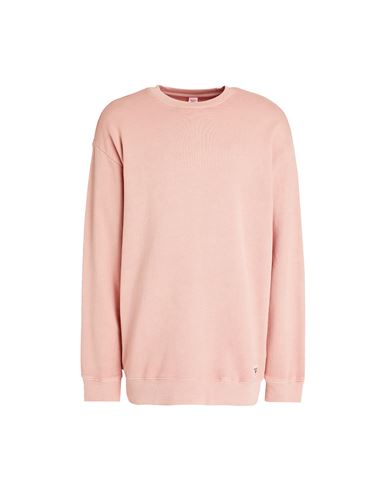 Reebok Man Sweatshirt Pastel Pink Size M Organic Cotton, Elastane