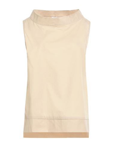 Alpha Studio Woman Top Beige Size 14 Cotton, Elastane In Beige