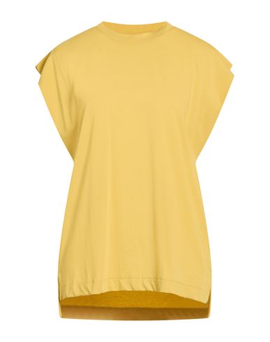 Alpha Studio Woman T-shirt Mustard Size 14 Cotton, Elastane In Yellow