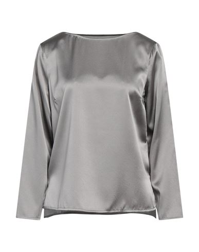 Purotatto Woman Top Grey Size 4 Silk, Elastane