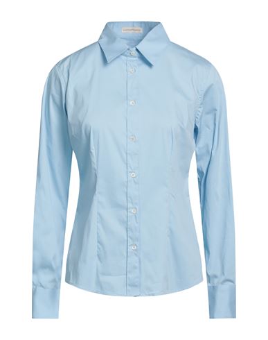 Camicettasnob Woman Shirt Sky Blue Size 10 Cotton, Polyamide, Elastane