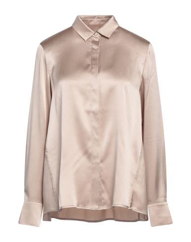Shop Purotatto Woman Shirt Beige Size 10 Silk, Elastane