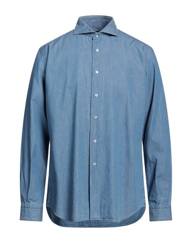 B>more Man Shirt Blue Size 17 ¾ Cotton