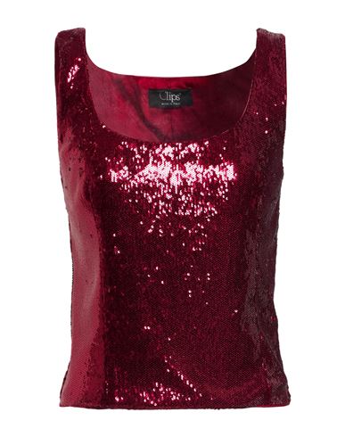 Clips Woman Top Burgundy Size 6 Polyester In Red