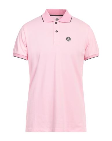 People Of Shibuya Man Polo Shirt Pink Size L Cotton, Elastane
