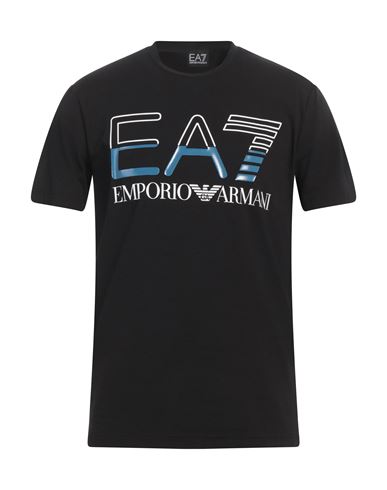 Ea7 Man T-shirt Black Size 3xl Cotton, Elastane In Black