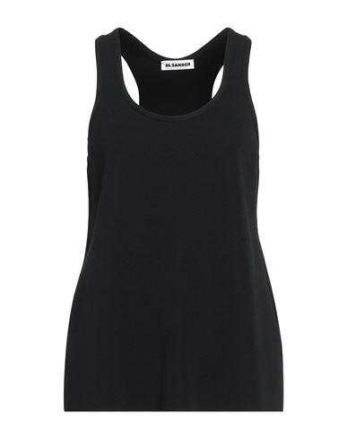 Jil Sander Woman Tank Top Black Size 4 Viscose, Polyamide, Polyester, Elastane