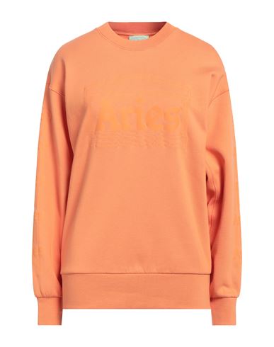 Aries Embroidered-logo Sweatshirt In Orange