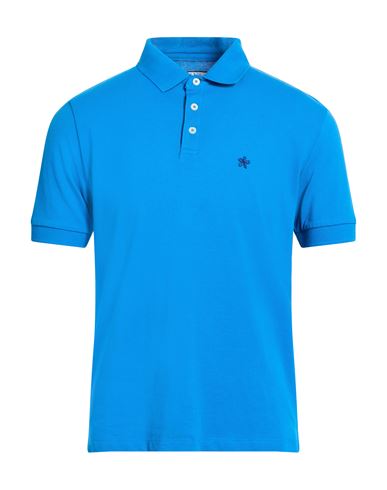 At.p.co At. P.co Man Polo Shirt Azure Size M Cotton, Elastane In Blue