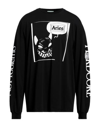Aries Man T-shirt Black Size Xxl Cotton