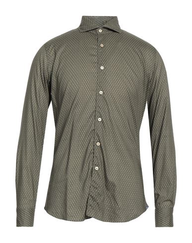 Xacus Man Shirt Military Green Size 17 Cotton