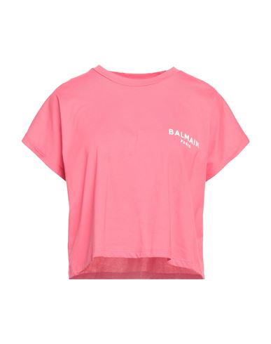 Balmain Woman T-shirt Magenta Size L Cotton