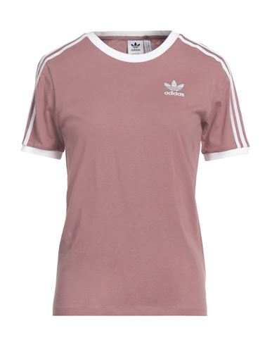 Adidas Originals Woman T-shirt Light Brown Size 2 Cotton, Elastane In Beige