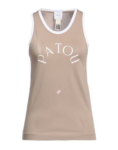 Patou Tank Top With Logo In Beige