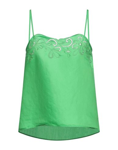 Boutique Moschino Woman Top Green Size 6 Viscose, Polyester, Cotton