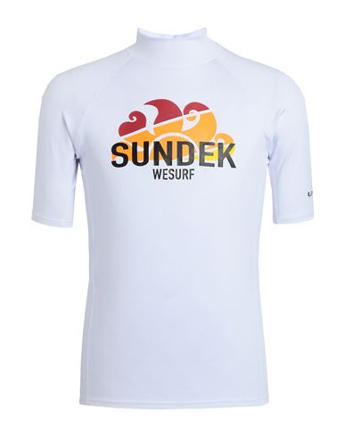Shop Sundek Man T-shirt Off White Size L Polyester, Elastane