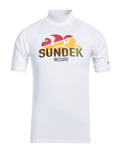 Shop Sundek Man T-shirt White Size L Polyester, Elastane