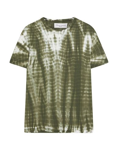 Officine Generale Officine Générale Man T-shirt Military Green Size Xl Textile Fibers In Green