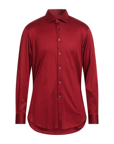 Pal Zileri Man Shirt Garnet Size 17 Cotton In Red