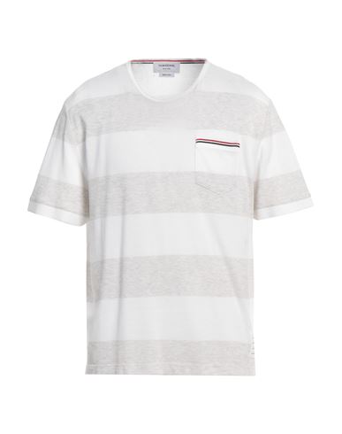 Thom Browne Man T-shirt Light Grey Size 5 Cotton