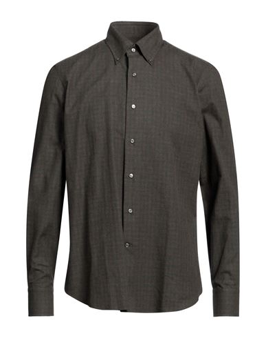 Alessandro Gherardi Man Shirt Military Green Size 17 Cotton In Green