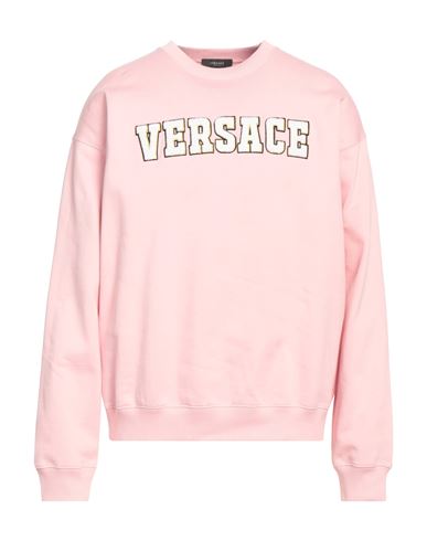 Versace Man Sweatshirt Pink Size 3xl Cotton, Wool, Acrylic, Polyester, Viscose