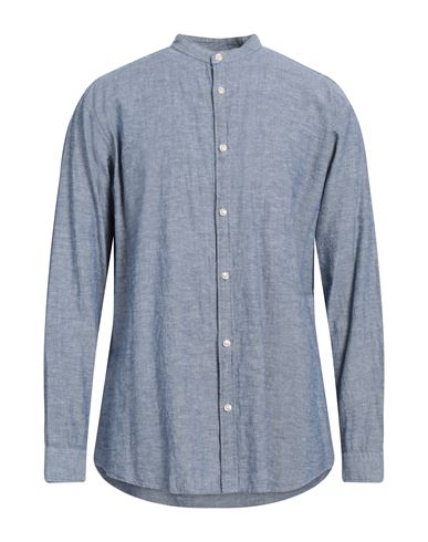 Jack & Jones Man Shirt Midnight Blue Size Xxl Cotton, Linen