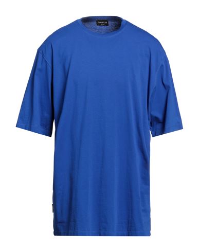 Shop Luxury Lab Milano Man T-shirt Bright Blue Size Xl Cotton