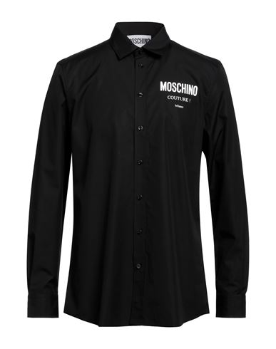 Moschino Man Shirt Black Size 16 Cotton