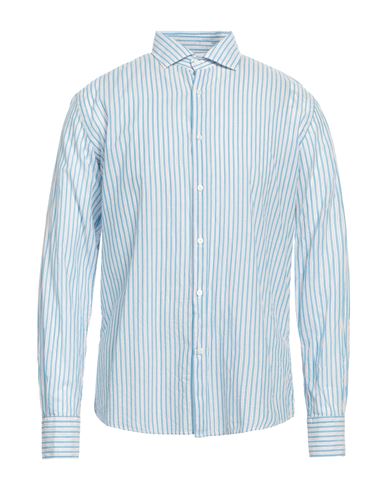 Brooksfield Man Shirt Azure Size 16 Cotton In Blue