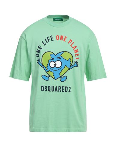 Dsquared2 Man T-shirt Light Green Size M Cotton