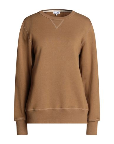 Zoe Woman Sweatshirt Camel Size M Cotton In Beige