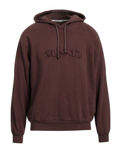 Sunnei Man Sweatshirt Brown Size Xl Cotton