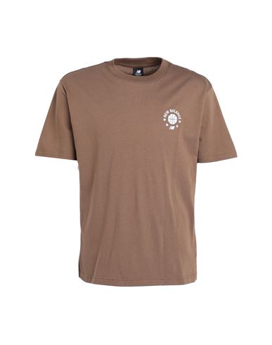 New Balance Hoops Essentials T-shirt Man T-shirt Brown Size Xl Cotton